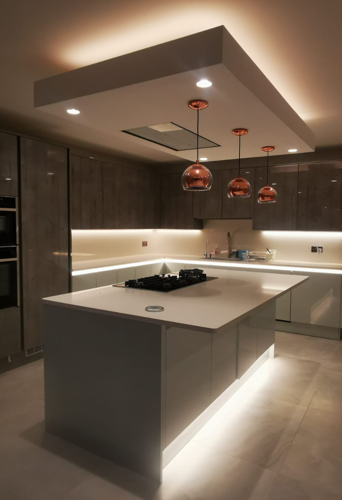 our work on a dual tone modern kitchen