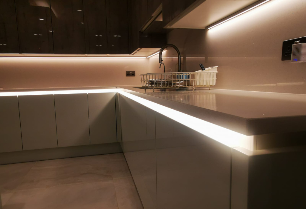 our work on a dual tone modern kitchen